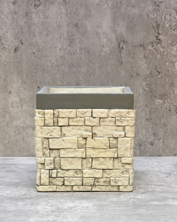 Brick Wall Planter - Square 6"H