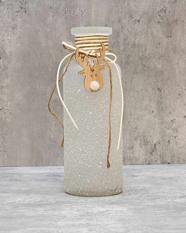 Frosted Glass Container - White 8.5"H