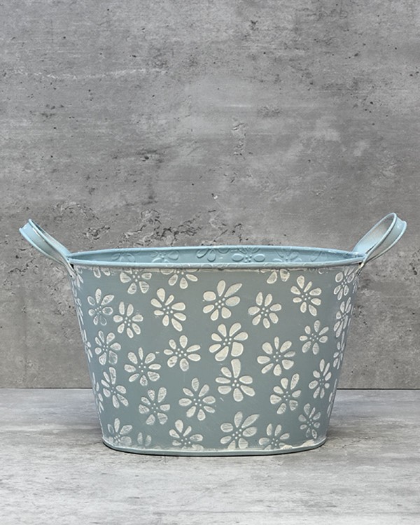 Daisy Container Oblong - Blue 5.5"H