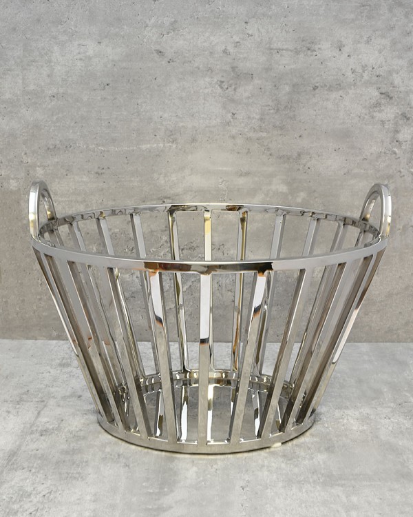 Stainless Steel Decorative Basket - Large 15"D