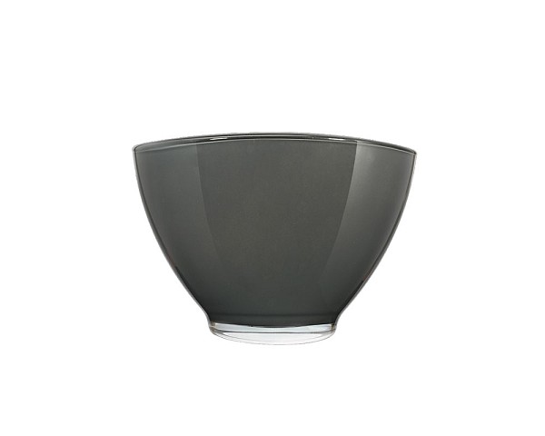 Oval Glass Bowl - Dark Grey  5.5"H