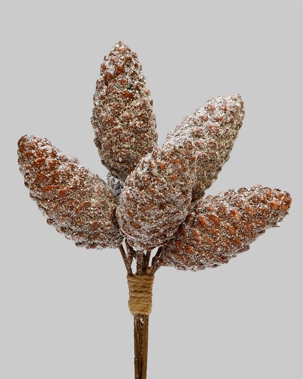 Frosted Pinecone Bundle 8.5" Brown
