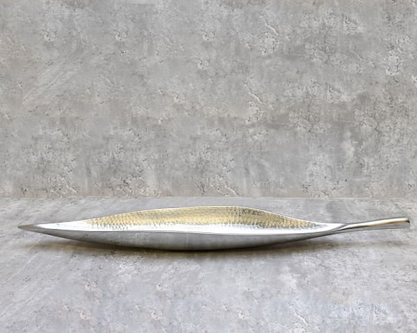 Long Leaf Hammered Decorative Bowl 30"L