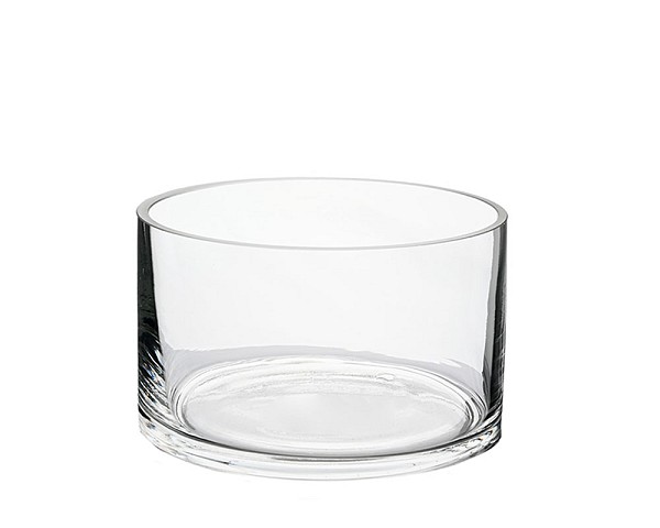 Cylinder Clear Glass Vase 3"H (5"Diameter)