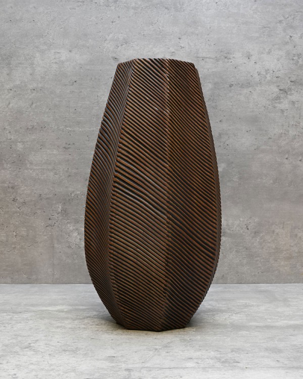 Carved Line Scalloped Vase 13.5"H