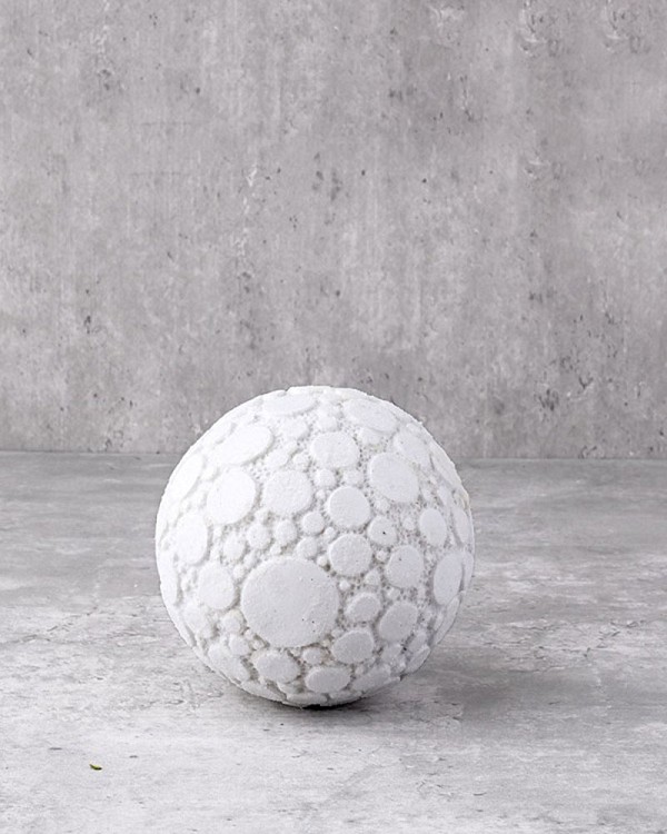 Decorative Ball - Textured White Rock 4"D